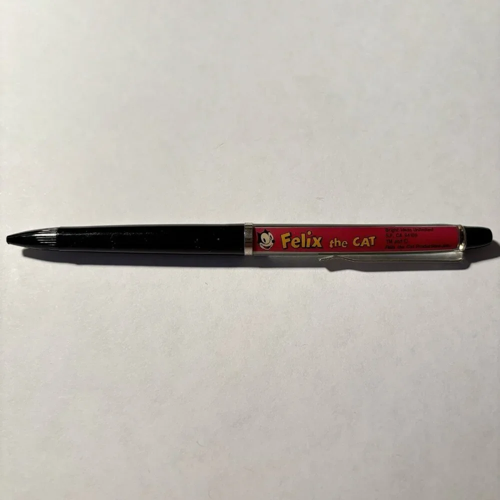 Felix the Cat Flying on Magic Carpet by Stars Floaty Pen Cartoon Promo Vintage